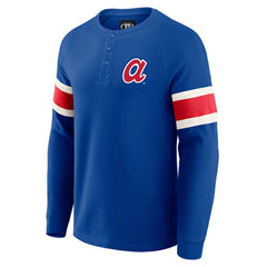 Atlanta Braves Darius Rucker Collection by Fanatics Waffle-Knit Raglan Long Sleeve Henley T-Shirt | MLB Shop