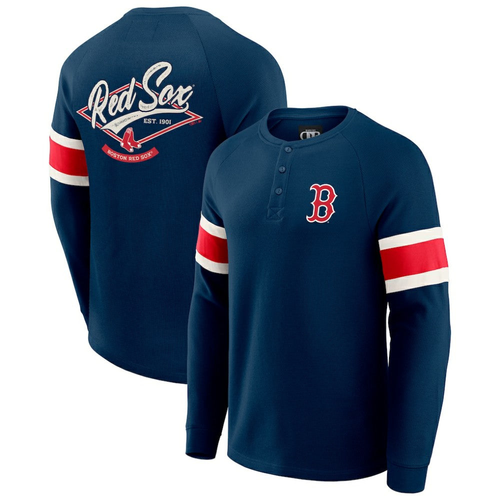 Boston Red Sox Darius Rucker Collection by Fanatics Waffle-Knit Raglan Long Sleeve Henley T-Shirt | MLB Sale