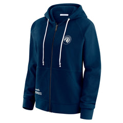 Minnesota Timberwolves WEAR by Erin Andrews Women's Vintage Full-Zip Raglan Hoodie On Sale