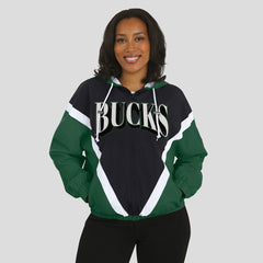 Milwaukee Bucks WEAR by Erin Andrews Women's Colorblock Full-Zip Hoodie Windbreaker Jacket Online