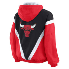 Chicago Bulls WEAR by Erin Andrews Women's Colorblock Full-Zip Hoodie Windbreaker Jacket Online