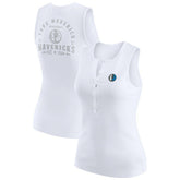 Dallas Mavericks WEAR by Erin Andrews Women's Rib-Knit Henley Tank Top sale Outlet