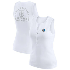 Dallas Mavericks WEAR by Erin Andrews Women's Rib-Knit Henley Tank Top sale Outlet
