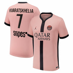 Khvicha Kvaratskhelia Paris Saint-Germain Youth 2024/25 Third Replica Player Jersey Pink - Nike