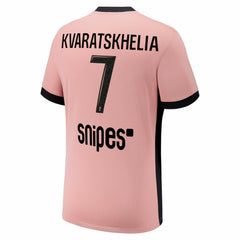Khvicha Kvaratskhelia Paris Saint-Germain Youth 2024/25 Third Replica Player Jersey Pink - Nike
