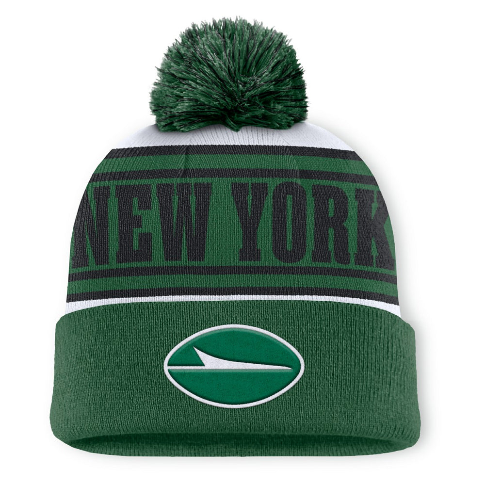 New York Jets Fanatics Center Cuffed Knit Hat with Pom