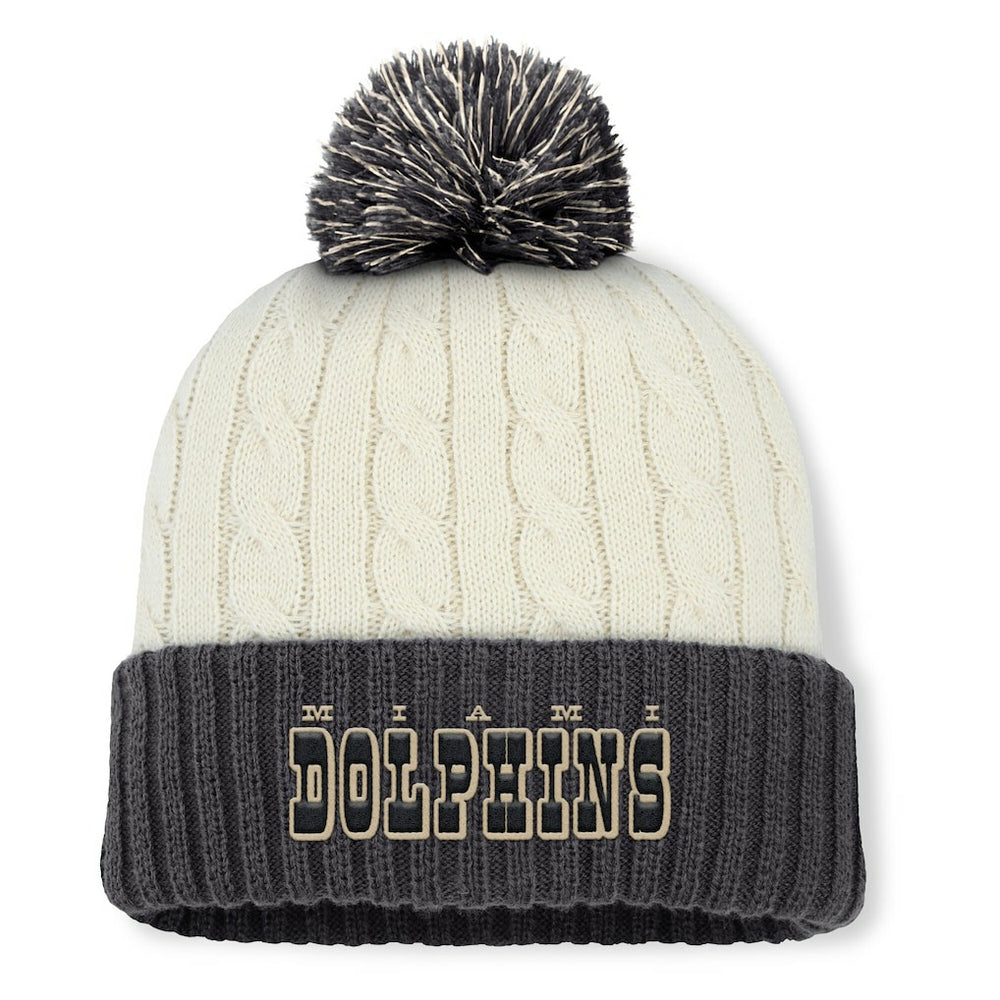 Miami Dolphins Fanatics Women's Coaxial Cuffed Knit Hat with Pom
