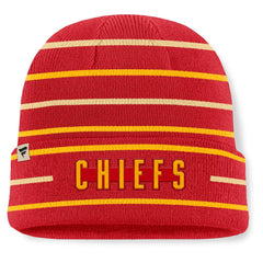 Kansas City Chiefs Fanatics Throwback Yard Lines Cuffed Knit Hat