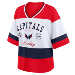 Washington Capitals WEAR by Erin Andrews Women's Jersey Style Tee For Sale