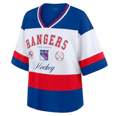 New York Rangers WEAR by Erin Andrews Women's Jersey Style Tee Discount