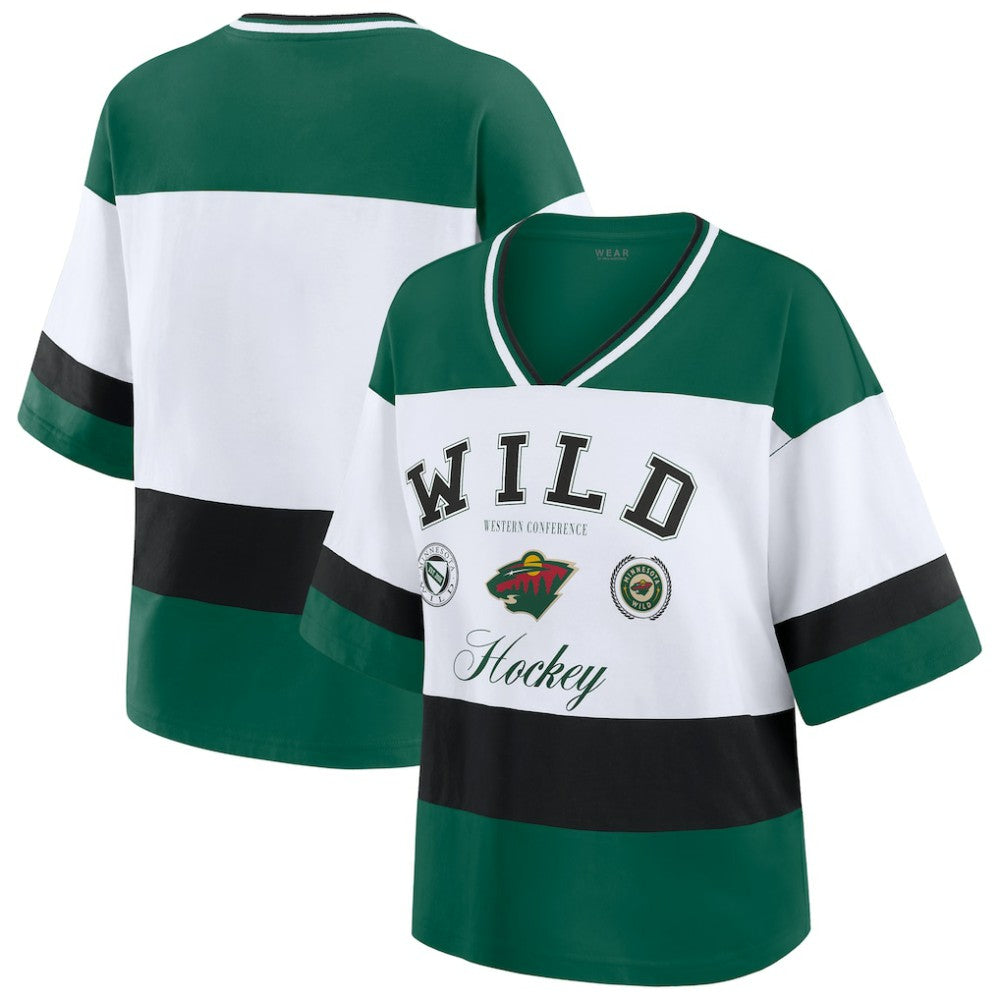 Minnesota Wild WEAR by Erin Andrews Women's Jersey Style Tee On Sale