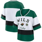 Minnesota Wild WEAR by Erin Andrews Women's Jersey Style Tee Green/White