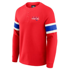 Washington Capitals Darius Rucker Collection by Fanatics Waffle-Knit Raglan Long Sleeve Henley T-Shirt Outlet