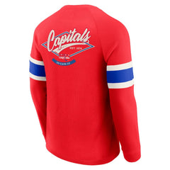Washington Capitals Darius Rucker Collection by Fanatics Waffle-Knit Raglan Long Sleeve Henley T-Shirt Outlet
