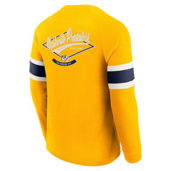 Nashville Predators Darius Rucker Collection by Fanatics Waffle-Knit Raglan Long Sleeve Henley T-Shirt Sale