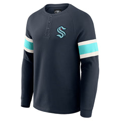 Seattle Kraken Darius Rucker Collection by Fanatics Waffle-Knit Raglan Long Sleeve Henley T-Shirt Online
