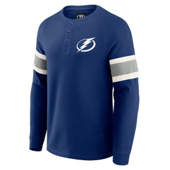 Tampa Bay Lightning Darius Rucker Collection by Fanatics Waffle-Knit Raglan Long Sleeve Henley T-Shirt For Sale