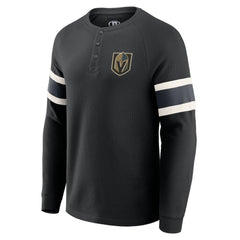 Vegas Golden Knights Darius Rucker Collection by Fanatics Waffle-Knit Raglan Long Sleeve Henley T-Shirt For Sale