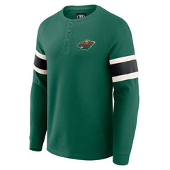 Minnesota Wild Darius Rucker Collection by Fanatics Waffle-Knit Raglan Long Sleeve Henley T-Shirt Online