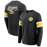 Boston Bruins Darius Rucker Collection by Fanatics Waffle-Knit Raglan Long Sleeve Henley T-Shirt Discount