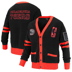 Philadelphia 76ers FISLL Unisex Logoman Shadow Collection Full-Button Cardigan Sweater Online