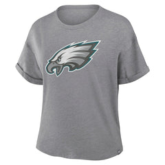Philadelphia Eagles Fanatics Women's Tribute Tri-Blend Boxy T-Shirt