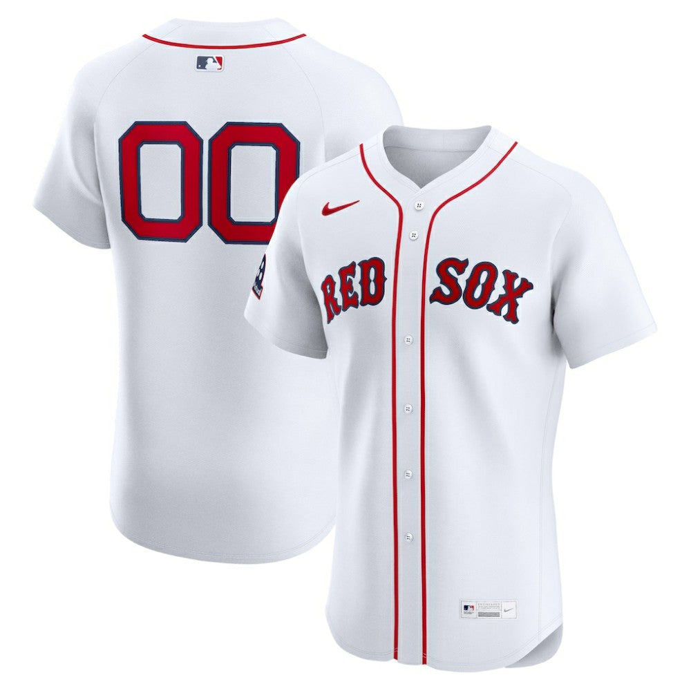 Boston Red Sox Nike Home Elite Sponsor Patch Custom Jersey | MLB New