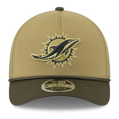 Miami Dolphins New Era Youth 2025 Salute to Service 9FORTY A-Frame Adjustable Hat