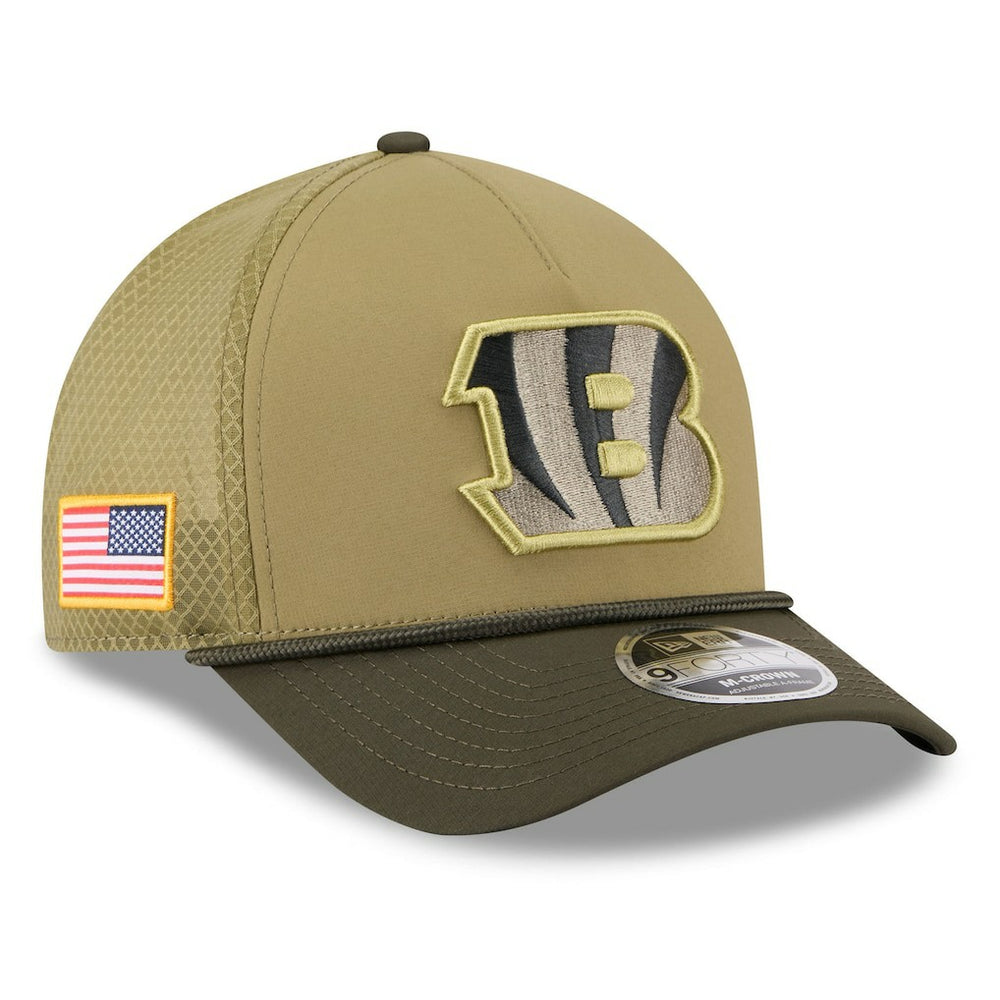 Cincinnati Bengals New Era Youth 2025 Salute to Service 9FORTY A-Frame Adjustable Hat