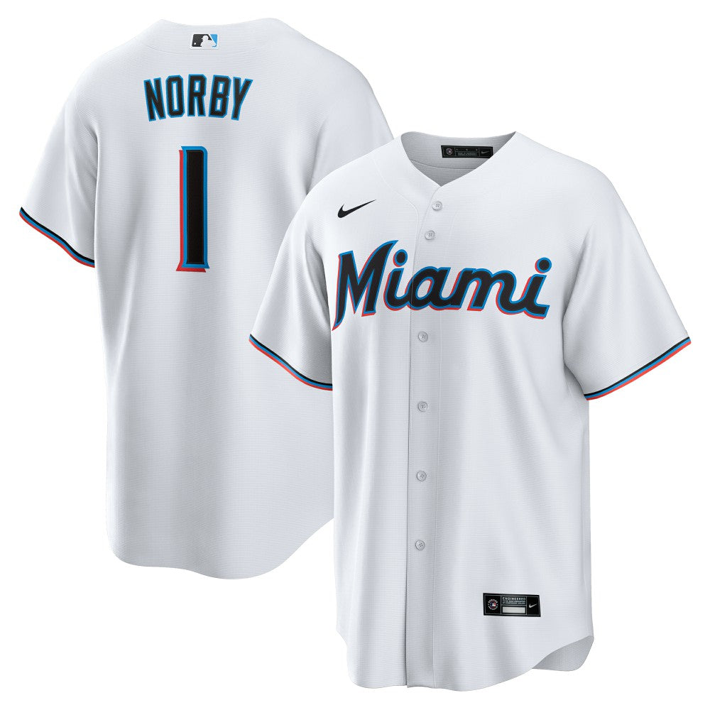Connor Norby Miami Marlins Nike Home Replica Jersey | MLB New
