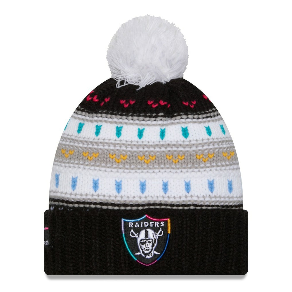 Las Vegas Raiders New Era Women's 2025 NFL Crucial Catch Cuffed Knit Hat with Pom