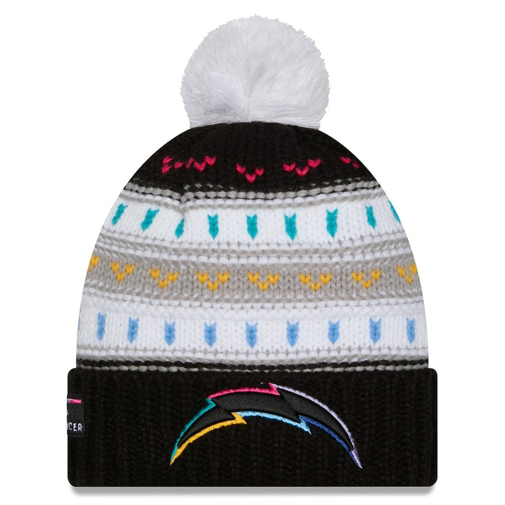 Los Angeles Chargers New Era Women's 2025 NFL Crucial Catch Cuffed Knit Hat with Pom