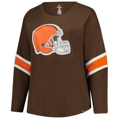 Cleveland Browns Fanatics Women's Plus Size Redzone 3/4-Sleeve Scoop Neck T-Shirt