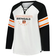 Cincinnati Bengals Fanatics Women's Plus Size Redzone Lace Up Long Sleeve T-Shirt
