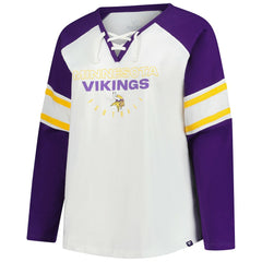 Minnesota Vikings Fanatics Women's Plus Size Redzone Lace Up Long Sleeve T-Shirt