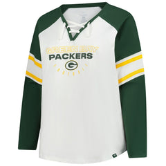Green Bay Packers Fanatics Women's Plus Size Redzone Lace Up Long Sleeve T-Shirt