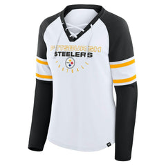Pittsburgh Steelers Fanatics Women's Plus Size Redzone Lace Up Long Sleeve T-Shirt