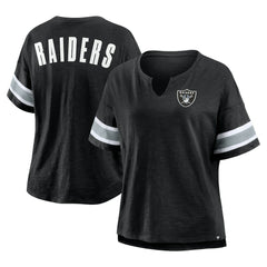Las Vegas Raiders Fanatics Women's Plus Size Redzone Notch Neck T-Shirt