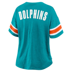 Miami Dolphins Fanatics Women's Plus Size Redzone Notch Neck T-Shirt