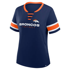 Denver Broncos Fanatics Women's Plus Size Red Zone Athena Lace-Up V-Notch Neck T-Shirt