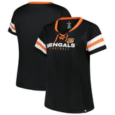 Cincinnati Bengals Fanatics Women's Plus Size Red Zone Athena Lace-Up V-Notch Neck T-Shirt