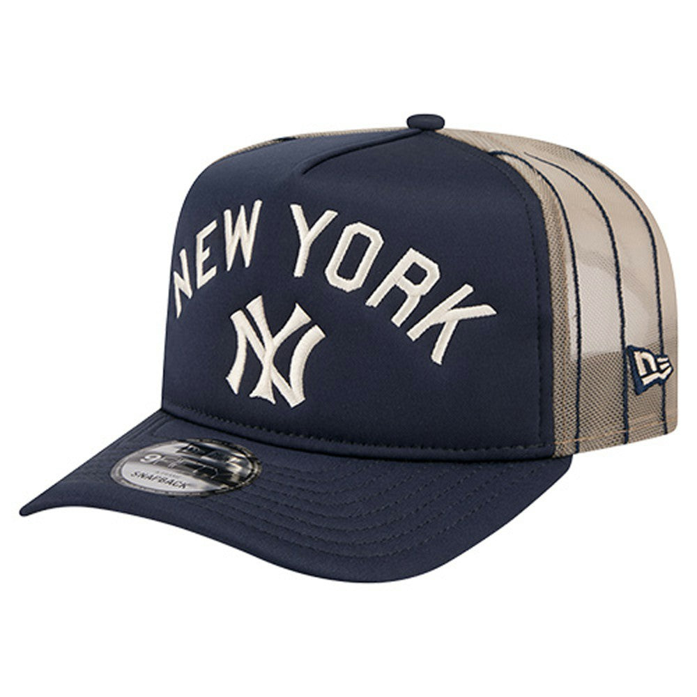 New York Yankees New Era Vintage Arched Foam Front 9FIFTY A-Frame Adjustable Trucker Hat | MLB On Sale