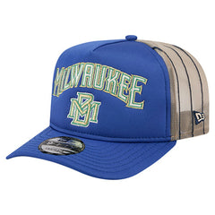 Milwaukee Brewers New Era Vintage Arched Foam Front 9FIFTY A-Frame Adjustable Trucker Hat | MLB Near me