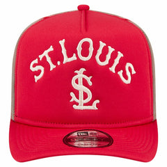 St. Louis Cardinals New Era Vintage Arched Foam Front 9FIFTY A-Frame Adjustable Trucker Hat | MLB Discount