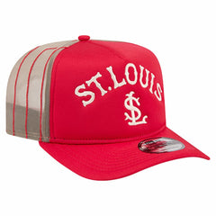 St. Louis Cardinals New Era Vintage Arched Foam Front 9FIFTY A-Frame Adjustable Trucker Hat | MLB Discount