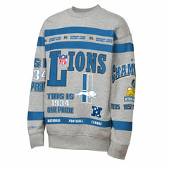 Detroit Lions Mitchell & Ness Youth Throwback All-Over Print Fleece Sweatshirt