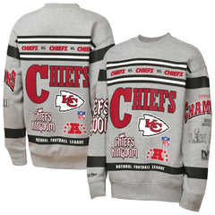Kansas City Chiefs Mitchell & Ness Youth Throwback All-Over Print Fleece Sweatshirt