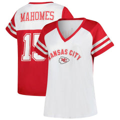 Kansas City Chiefs Fanatics Patrick Mahomes Women's Plus Size Bling V-Neck T-Shirt