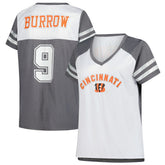 Cincinnati Bengals Fanatics Joe Burrow Women's Plus Size Bling V-Neck T-Shirt