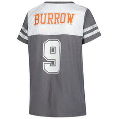 Cincinnati Bengals Fanatics Joe Burrow Women's Plus Size Bling V-Neck T-Shirt